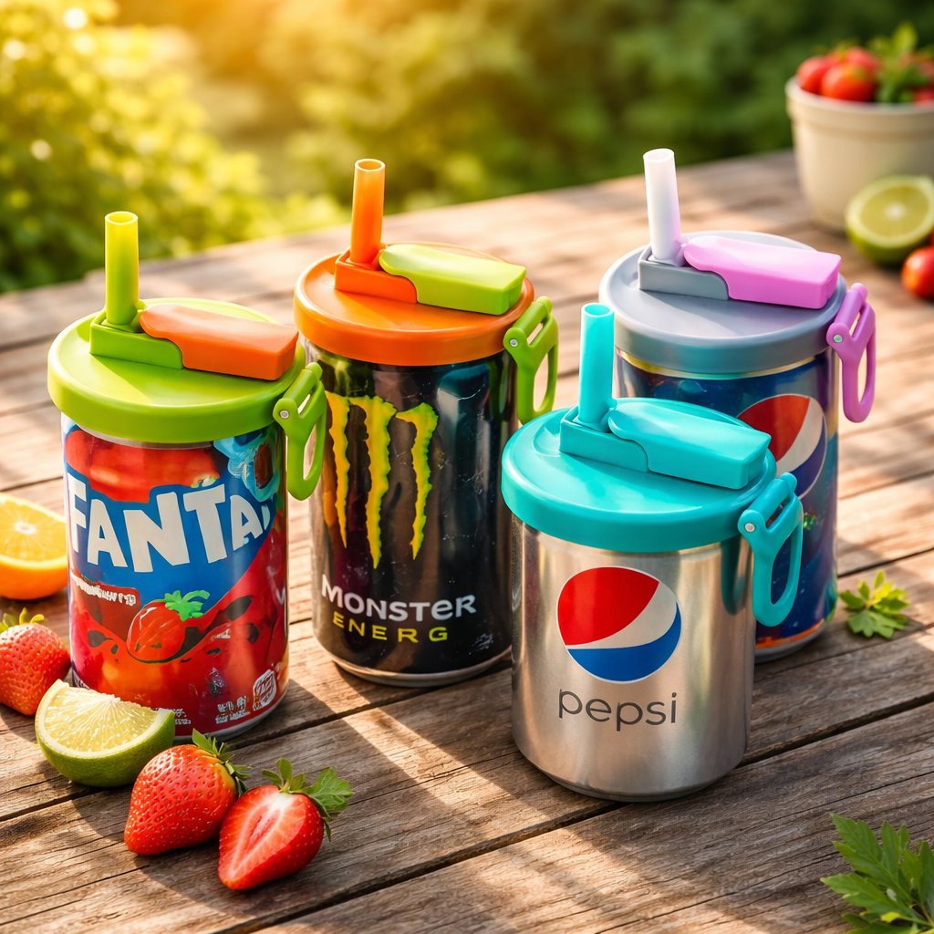 Bezpieczna Puszka™ – Szczelna Pokrywka z Słomką do Puszek | Koniec z Wylewaniem